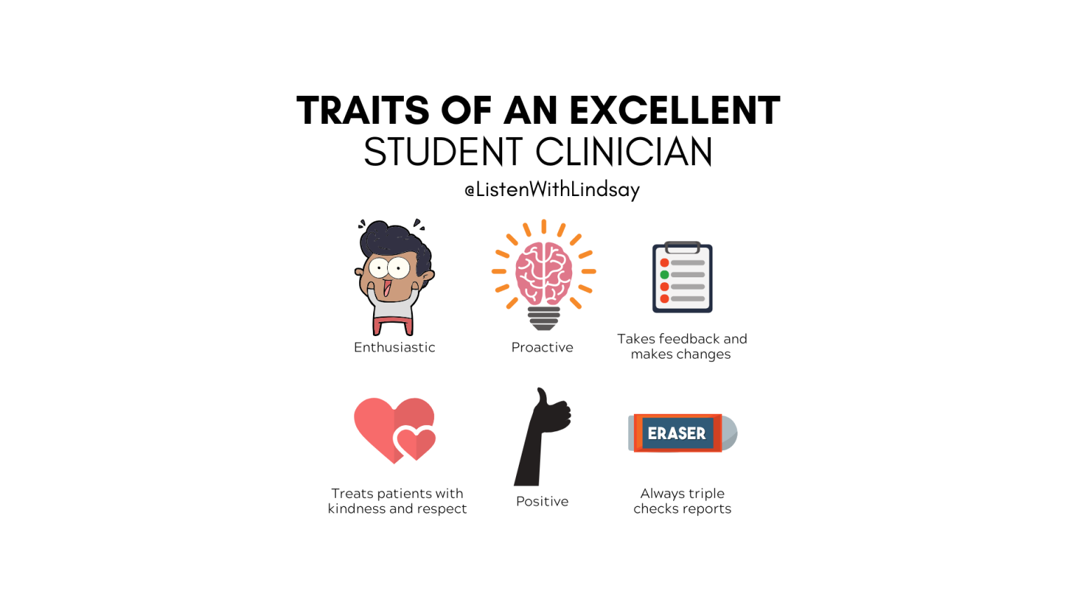 Excellent Studnt Traits of an Excellent Student Clinician – Listen With Lindsay